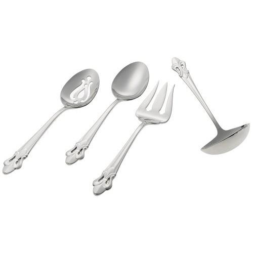 イチョウ079914-42031-0フルール・ド・リス4ピースホステスセット - 18-10ステンレ...