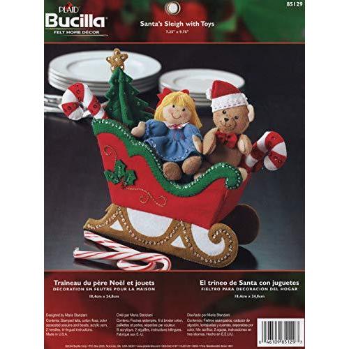 Bucilla サンタのそり おもちゃ フェルトホームデコキット 85129