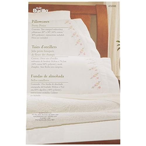 スタンプ刺繍枕カバー ペア 20× 30かなり花束