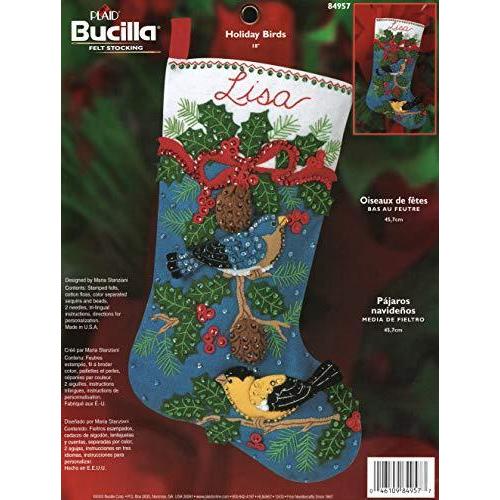 BucillaクリスマスHoliday Stockingキット???フェルト、スパンコール、ビーズ?...