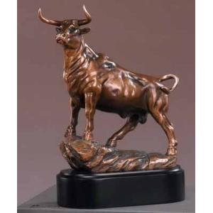 Wall Street Bull Standing Tall???Bronze Finish Sta...