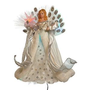 Kurt Adler LED Fiber Optic Angel Figurine  12-Inch  White and Silver by Ku｜jpselect