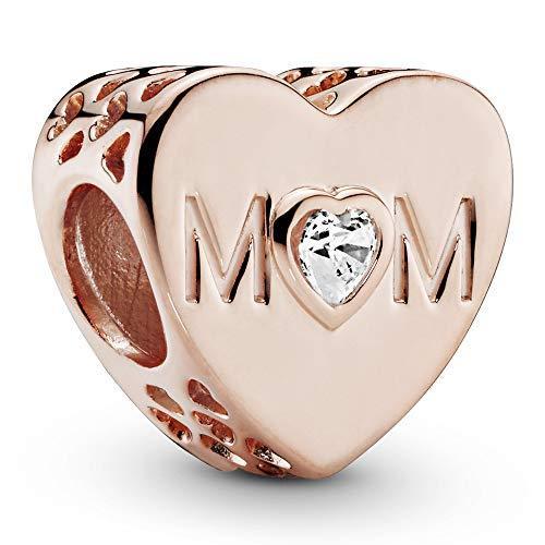 Pandora Jewelry クリア ママ ハート キュービックジルコニア チャーム パンドラロー...