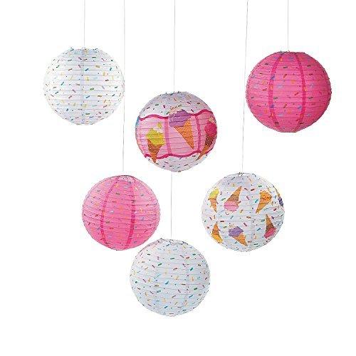 Fun Express アイスクリームパーティーランタン 誕生日 パーティー装飾 吊り下げ装飾 ラン...