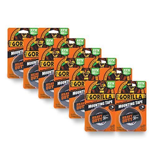 Gorilla取り付けテープ 頑丈 12 Pack ブラック 6055001-12 12