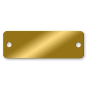 ブランクラウンドコーナー真鍮タグ - 3 x 1
