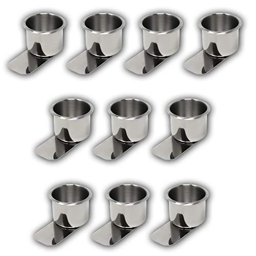 Lot of 10?DA VINCIステンレススチールスライドunderポーカーテーブルカップホルダ...