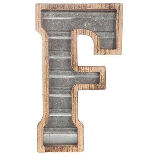 XXL 14?"亜鉛メッキ金属と木材工業ホームとビジネス壁文字モノグラム文字F