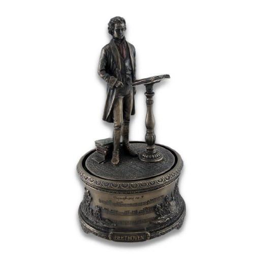 樹脂装飾音楽ボックスBronzed音楽ボックス第9番Beethoven 4.25?X 7.75?X ...