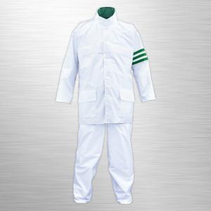 在庫限り】【交通指導員・警備員用レインウェア】#4000 白／黒  