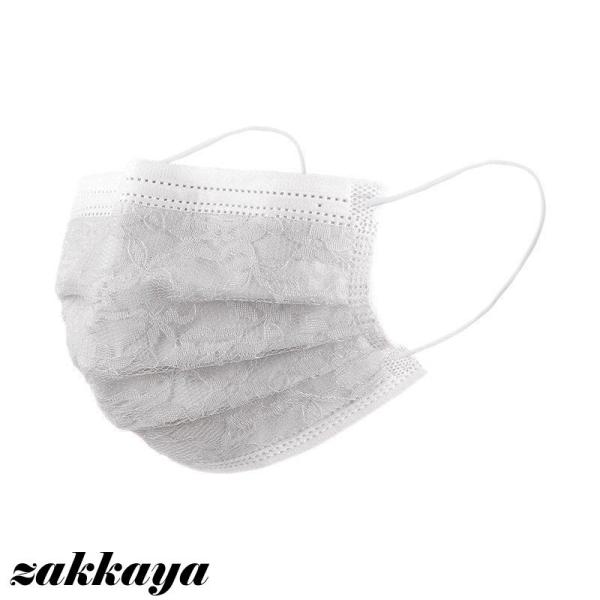 マスク 50枚セット メッシュ マスク 不織布 カラー レース柄 マスク 夏用 使い捨てマスク 4層...