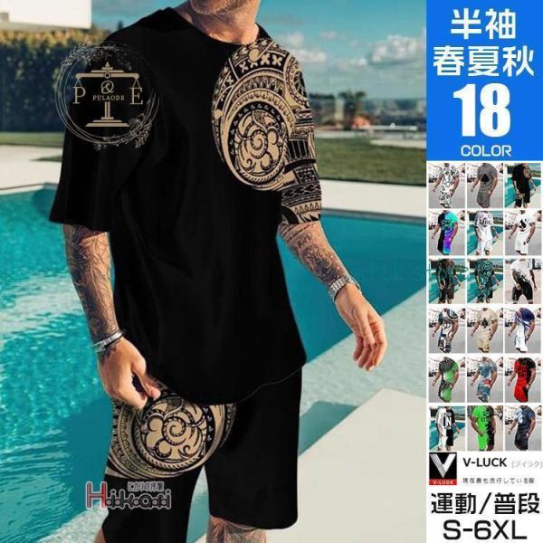 上下セット メンズ ジャージ 夏セットアップ 半袖tシャツ tシャツ ハーフパンツ ショートパンツ ...