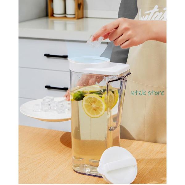 冷水筒 2本セット 2.2L 横置き 水差し 麦茶ポット ピッチャー 耐熱 洗いやすい ドアポケット...