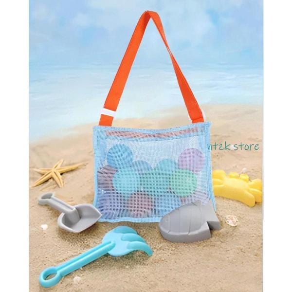 お砂場バッグ メッシュバッグ ビーチバッグ ショルダーバッグ 子供 砂遊び 水遊び 収納袋 プールバ...