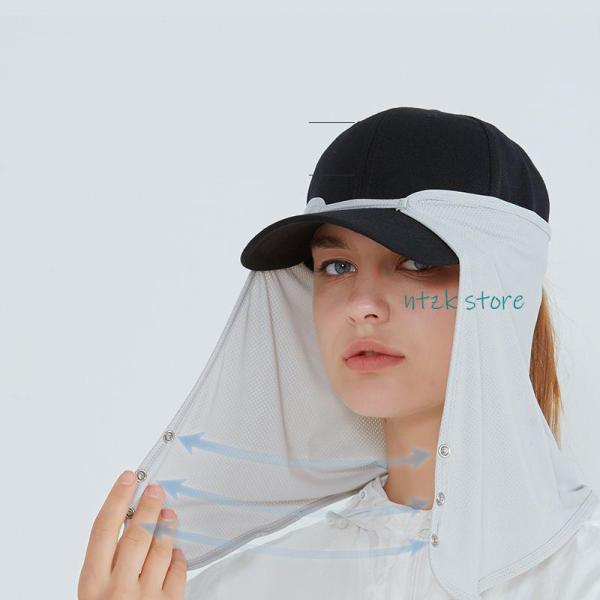 フェイスカバー uv スポーツ ひんやり 日よけ 帽子 用 フェイス マスク 接触冷感 夏用 フェイ...