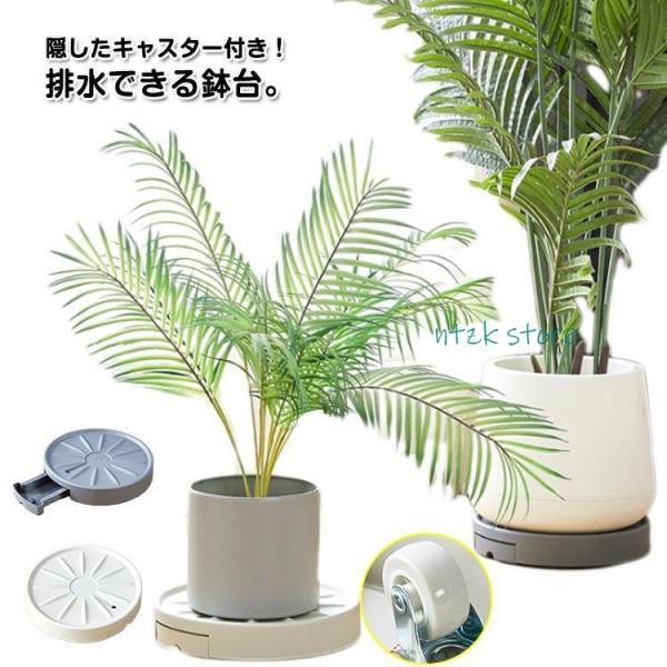 キャスター付き 鉢台 鉢置き 排水 鉢受台 鉢置台 排水トレー付き 鉢皿 受け皿 受皿 台車 植木鉢...