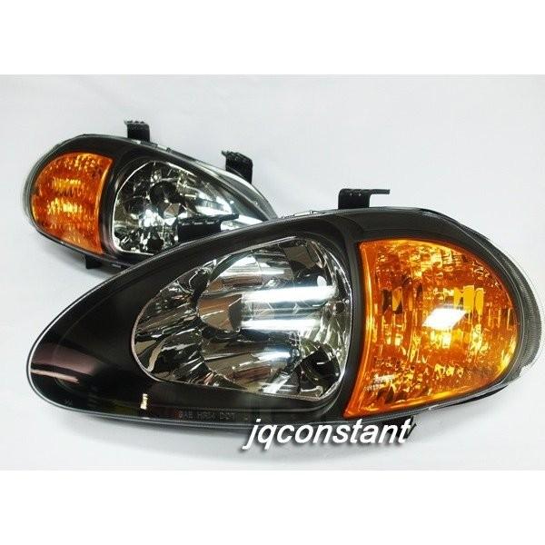 CR-X EG EJ デルソル USDM クリスタル ヘッドライト ブラックインナー