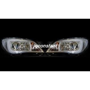 2006-2007y GD GG系 インプレッサ WRX LEDファイバー コ字 ヘッドライト クロームインナー 純正キセノン対応｜jqconstant2