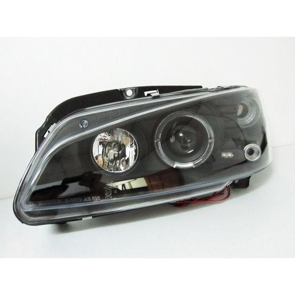 プジョー106 LEDイカリング付 プロジェクターヘッドライト ブラック