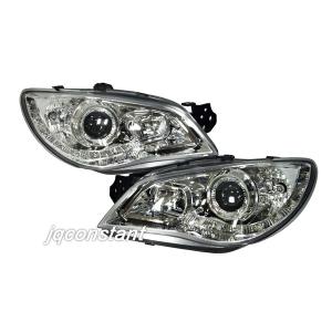 WRX インプレッサ GDA GDB系 LEDイカリングヘッドライト ブラック 丸目