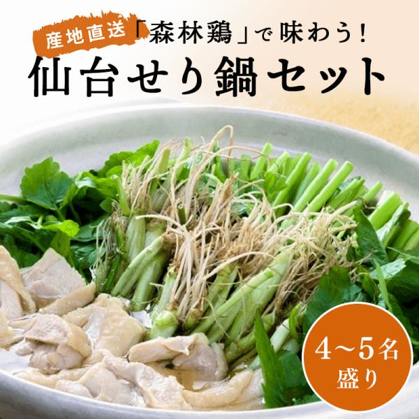 【冬季限定】「森林鶏」で味わう！仙台せり鍋セット（4〜5名盛り ）送料無料