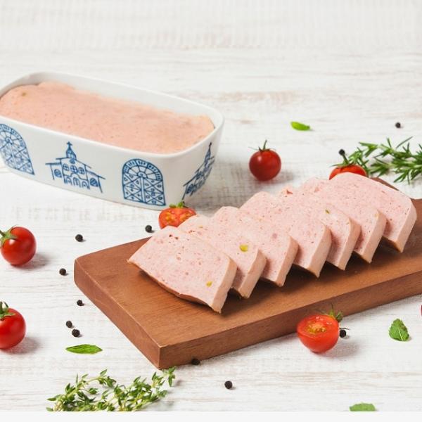 『明治屋ハム』長崎ケーゼ350ｇ（波佐見焼長角鉢 付）送料無料【長崎　ソーセージ生地　ミートローフ　...