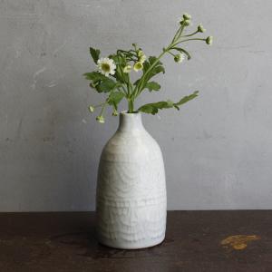 丸伊製陶 信楽焼 へちもん 花瓶 フラワーベース 大きい 縦長 白 花