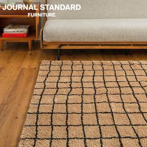 JOURNAL STANDARD FURNITURE ジャーナルスタンダードファニチャー GRID RUG CM 120×160cm グリッド ラグ 120×160cm キャメル｜js-f