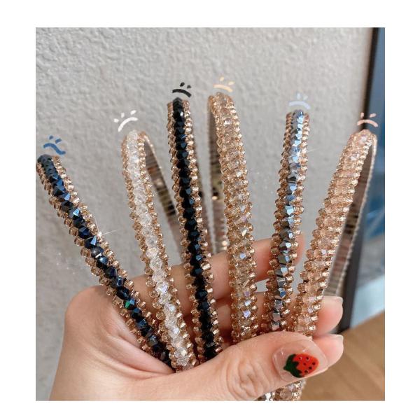 カチューシャ ビジュー 細め スリム 上品 輝き 大人可愛い ヘアアレンジ ギフト ブラック ピンク...