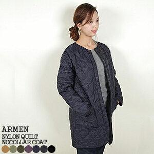 [で20%OFF]2022AW アーメン/ARMEN ナイロン×フリースノーカラーコート