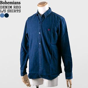 [クーポンで20%OFF]ボヘミアンズ/BOHEMIANS デニムレギュラーカラー長袖シャツ デニムシャツ BS100 メンズ｜jscompany-store