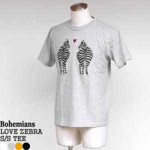 20%OFF ボヘミアンズ/BOHEMIANS ラブゼブラ半袖Tシャツ シマウマ LOVE ZEBRA S/S TEE BT-4H メンズ レディース[1点のみメール便可能]｜jscompany-store