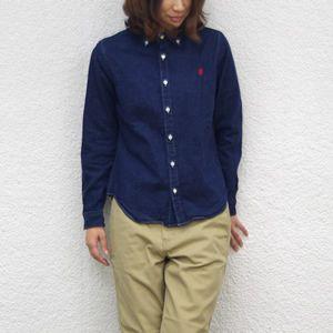 ジムフレックス/Gymphlex デニムボタンダウン長袖シャツ DENIM BUTTON-DOWN LONG SLEEVE SHIRT J-0872KFD｜jscompany-store