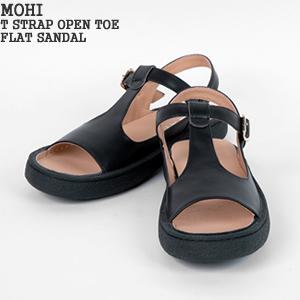 モヒ MOHI サンダル レザー Tストラップ オープントゥ フラットシューズ MOHI [モヒ]レザーTストラップ オープントゥ フラットシューズ