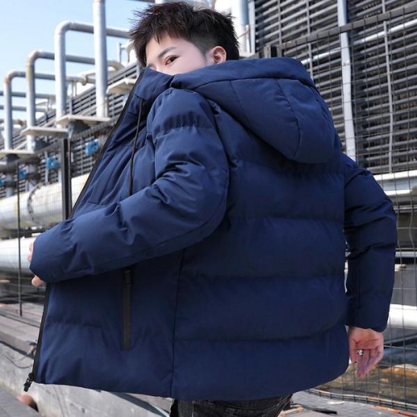 メンズ中綿ジャケット帽子付き シワなりにくい 3色展開 立襟ネック保温 防風 　内ポケ ット防犯　軽...