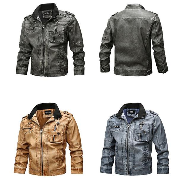 レザージャケット メンズ アウター 春秋冬 長袖 革ジャン PUジャケット ライダースジャケット テ...