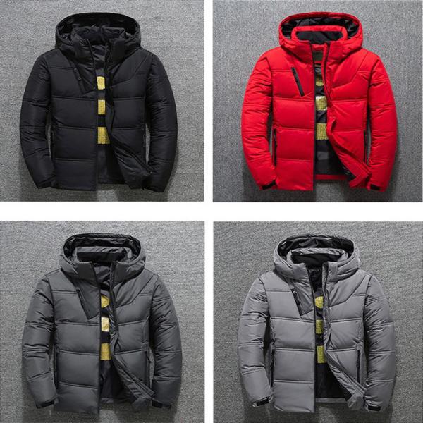 メンズジャケット ダウンジャケット アウター 冬 長袖　ジャケット ホワイトダ ークダウン70%　お...