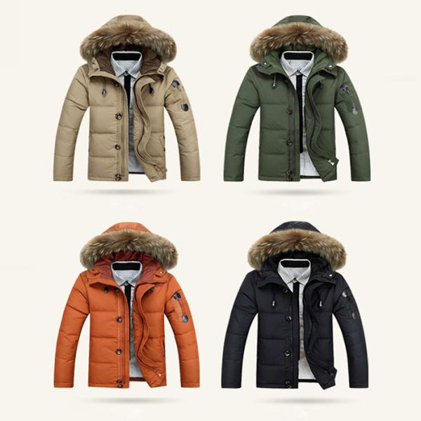 メンズジャケット ダウンジャケット アウター 冬 長袖　ジャケット ホワイトダ ークダウン69%　お...