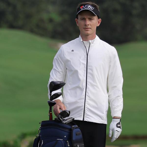 ゴルフジャケット メンズ ゴルフウェア　アウター スタンドネック ジ ップアップ スポーツウェア　気...