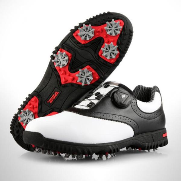 ゴルフシューズ ダイヤル式 防水　滑り止めソフトス  パイク メンズ ゴルフ スパ イクシューズ  ...