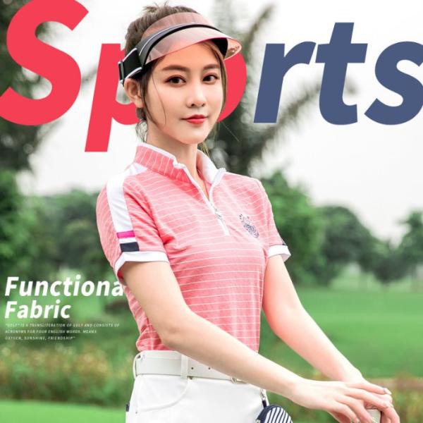 レディースゴルフTシャツ ストレッチあり ゴルフウェア  半袖ポロシャツ カジ ュア ル 通気 爽快...