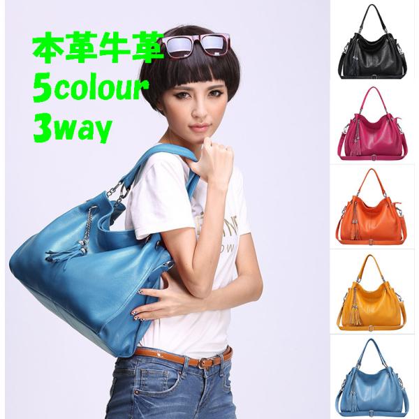 ハンドバッグ　本革　牛革レザー　　ハンドバッグレザーレディース　ショルダバッグ　斜めがけ　2WAY ...