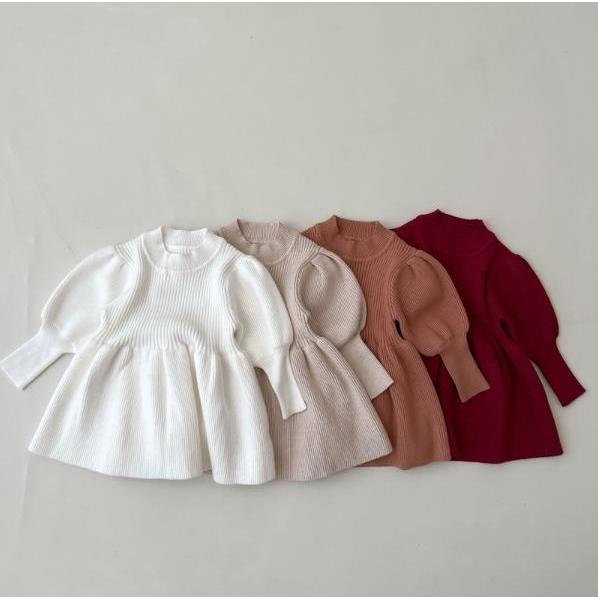 韓国風子供服 ベビー服 女の子 春秋 可愛い ベビー服 ニットワンピース