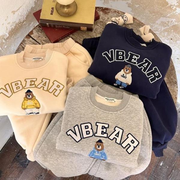 韓国風子供服 キッズ 男女兼用 アウター コート  セットアップ（ボア付きタイプ）