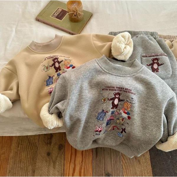 韓国風子供服 キッズ 男女兼用 アウター コート  セットアップ（ボア付きタイプ）