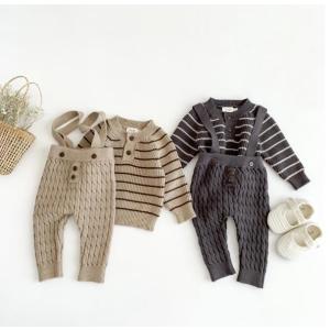 韓国風子供服 ベビー服 キッズ 男女兼用 サロペット＋ニットセーター 2点セット