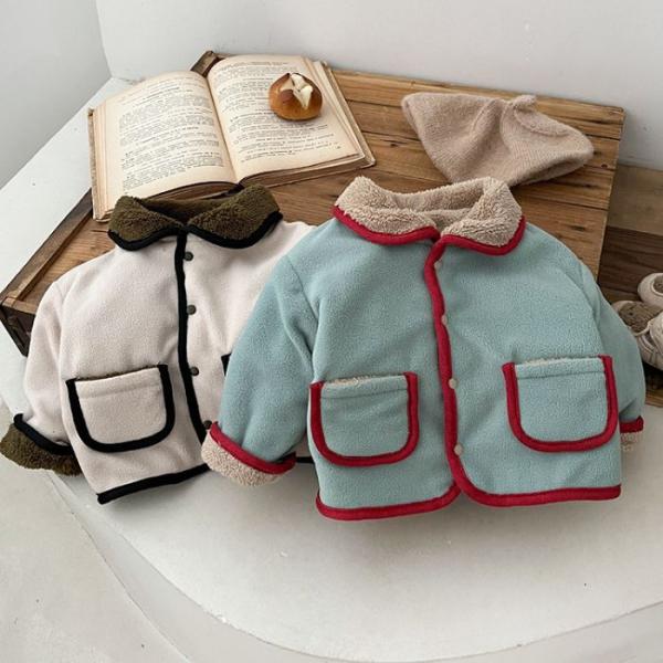 韓国風子供服 ベビー服 キッズ 男女兼用 アウター コート 起毛 ジャケット両面着用可能