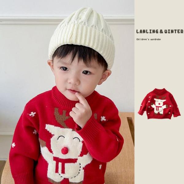子供服 男の子 韓国風  キッズ 男女兼用 セーター ニット 冬　クリスマス