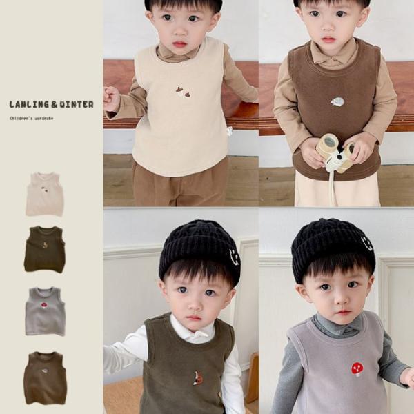 子供服 男の子 韓国風  キッズ 男女兼用  冬用 暖かい ベスト4色展開 可愛い