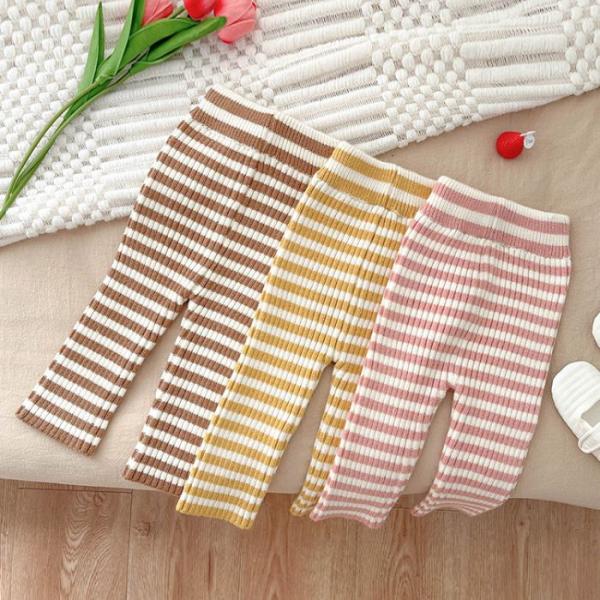 子供服 韓国風 ベビー服 キッズ 男女兼用 ズボン パンツ 3色展開 可愛い ストライプ